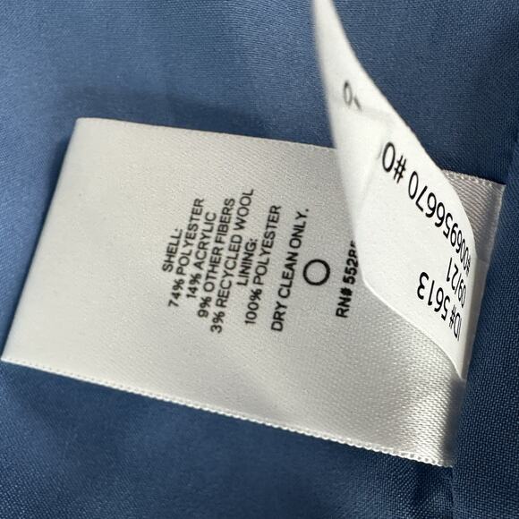 Express Womens Blazer Jacket Womens XL Blue Plaid Boucle Eyelash Tweed Open - Picture 6 of 10